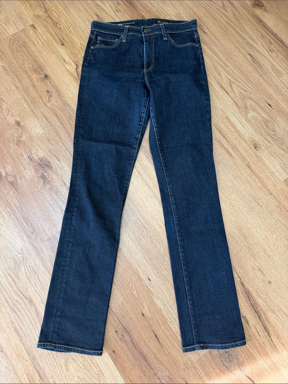 AG Adriano Goldschmied Dark Blue Straight Jeans, EUC, size 8 Tall